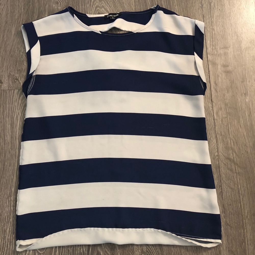 Navy blue & White blouse